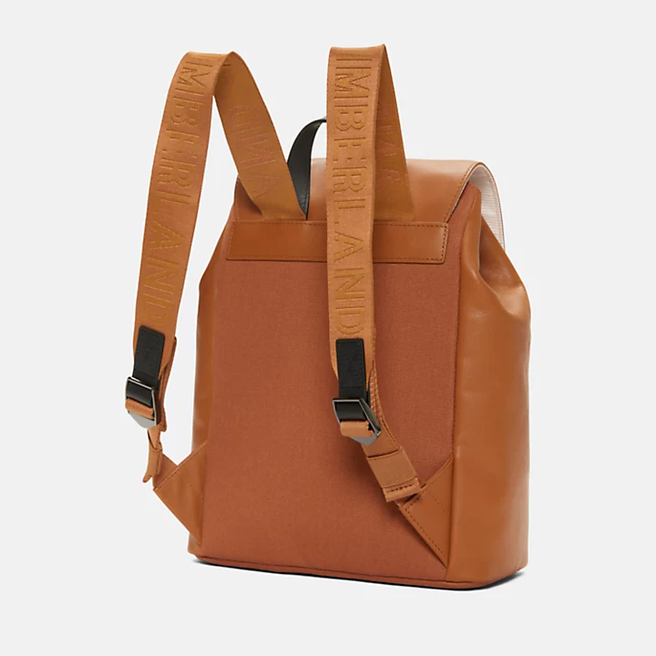 Timberland LEATHER TOP-FLAP BACKPACK FOR WOMEN IN BROWN